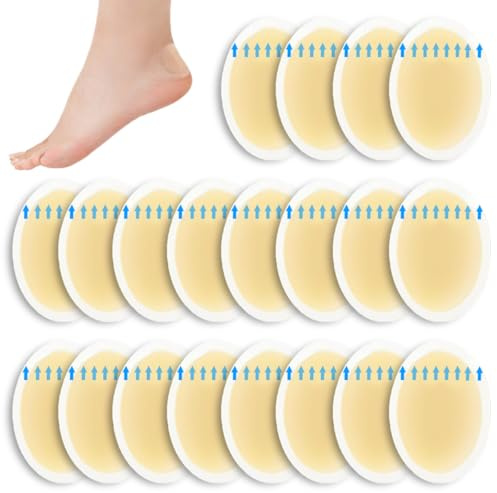 Blasenpflaster Ferse，Hydrokolloid Pflaster set blasenpflaster zehen für Schutzhaut extra starken Schutz bei，Vorfuß Ferse Fersenschutz, Linderung von (Ovale)