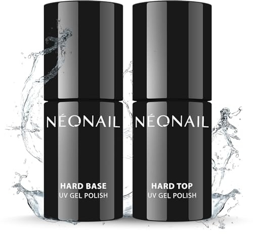 NÉONAIL UV Set Hard Base und Hard Top - UV Nagellack - 2 x 7,2 ml | Unterlack, Überlack, Base Coat, Top Coat, Gel Nägel, Nageldesign, Langanhaltende Hybrid-Maniküre