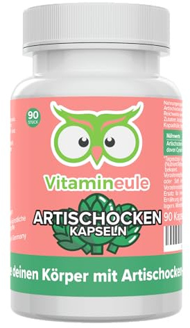 Artischocken Kapseln hochdosiert - 7.500 mg (500 mg 15:1 Extrakt) - mit 2,5% Cynarin - bioaktiv & vegan - Produktion in Deutschland - ohne Zusatzstoffe & laborgeprüft - Vitamineule®