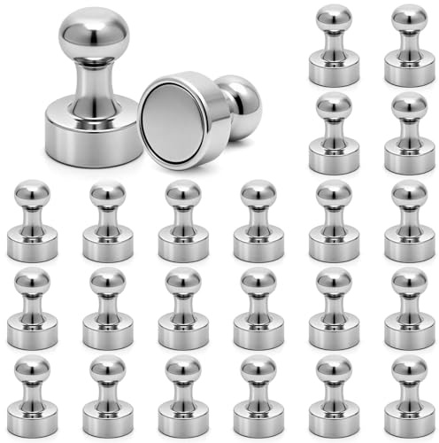 AiQInu 24 Stück Magnete Stark 16x20 mm, Neodym Magnet Extra Stark, Magnete für Magnettafel, Kegelmagnete Stark für Whiteboard Büro Metall Kühlschrankmagnete