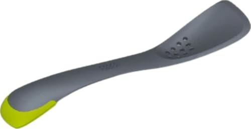 Joseph Joseph - Uni-Tool 5-in-1 Silikon Küchenwerkzeug, Schlitzlöffel, Pfannenwender, Solider Löffel und Spatel in einem - Grau