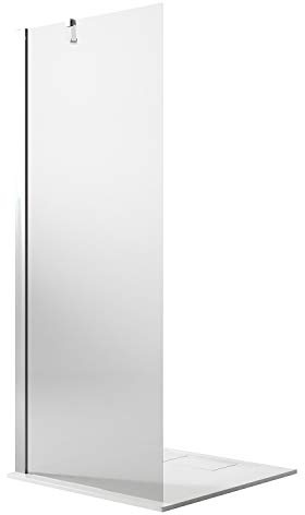 Idralite Duschwand Walk In 40 cm H190 Klarglas mit Kalklösender Behandlung Mod. Flip
