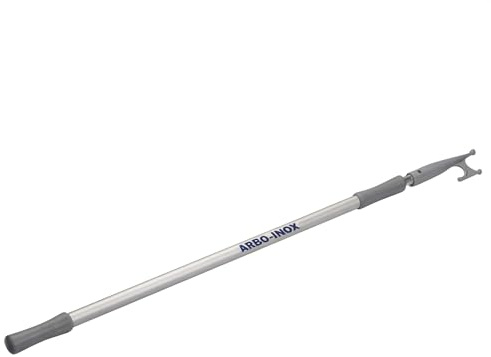 ARBO-INOX Bootshaken Teleskop Schleusenhaken ALU 120-210 cm – Stabiler Aluminium-Haken – Verlängerter Arm an Bord