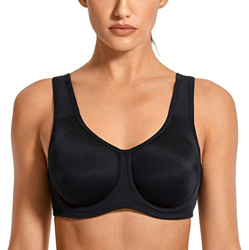 SYROKAN Damen Sport BH Starker Halt | mit Bügel, Große Größen, Shock Absorber, Große Brüste, Seamless