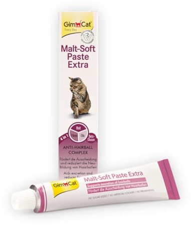 GimCat Malt-Soft Paste Extra - Anti-Hairball Katzensnack fördert Ausscheidung von Haarballen - 1 Tube (1 x 50 g)