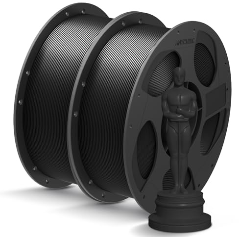 ANYCUBIC PLA+ Filament 1.75mm, PLA Plus, Hohe Zähigkeit, 2KG Schwarz | Hohe Schlagfestigkeit, Für den Druck funktionaler Bauteile, Einfach zu drucken, Maßgenauigkeit +/-0,02mm