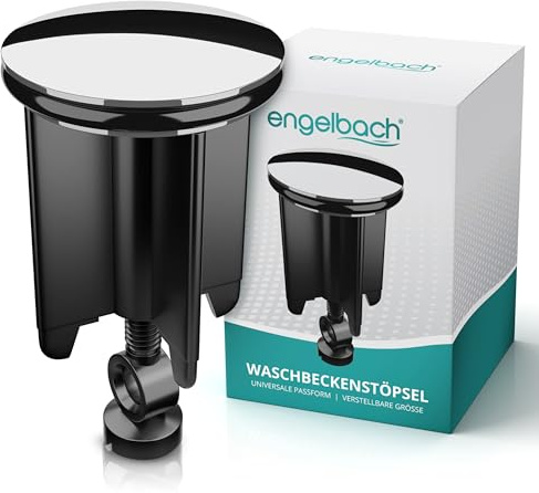 Engelbach® Waschbeckenstöpsel 40mm Universal - wackelfrei, rostfrei & langlebig - Abflussstopfen, Stöpsel für Waschbecken & Bidets mit höhenverstellbarer Schraube