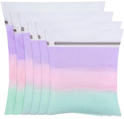 Dntorx 6 Stück Wäschenetz für Waschmaschine, Wäschesack Waschmaschine in 4 Größen Wäschebeutel Laundry Bag mit Reißverschluss für Hemden Pullover Mäntel Jeans Unterwäsche Babykleidung