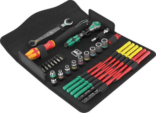 Wera 05135926001 KK W 1 Kraftform Kompakt W1 Wartung, 1/4 x 10 mm, Werkzeug-Set, 35-teilig Schwarz Stück