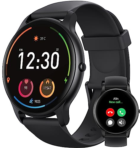Parsonver Smartwatch Herren mit Telefonfunktion, Fitnessuhr Damen Herren mit Schrittzähler, 100+ Sportmodi, IP68 Wasserdicht, Sportuhr mit Herzfrequenz Schlafmonitor, für Android & iOS,Schwarz,SPROD1