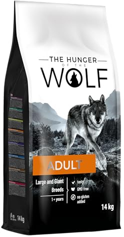 The Hunger of the Wolf Hundefutter für ausgewachsene Hunde großer und sehr großer Rassen, Trockenfutter mit Huhn gut für die Gelenkgesundheit - 14 kg