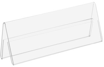 12 Stück Tischnamensschild/Werbeaufsteller 1/2 DIN A6 je Seite | 12er Set Tischschild Namensschild, Postkarte längs gefaltet pro Seite, Transparente Sicht, einfach im Gebrauch, professionell