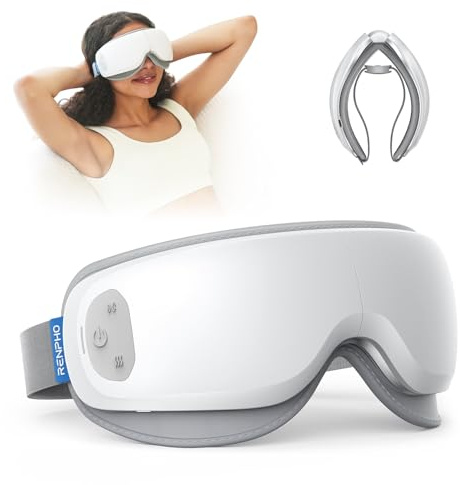 RENPHO Ultra-leises Augenmassagegerät mit Wärme, Personalisierte Geschenk für Sie, Leichte beheizte Augenmaske für Migräne, Gesichtsmassagegerät für trockene Augen, Schlaf verbessern Eyeris Zen