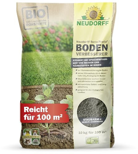 Neudorff Terra Preta BodenVerbesserer 10 kg für 100 m² - Bodenaktivator aus 100% natürlichen Rohstoffen - Obst und Gemüse wachsen besser und schmecken aromatischer
