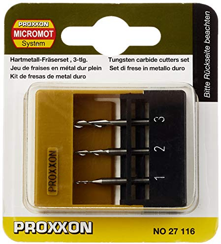 Proxxon 27116 Vollhartmetall - Schaftfräser - Satz, 3 - teiliger Satz Silber
