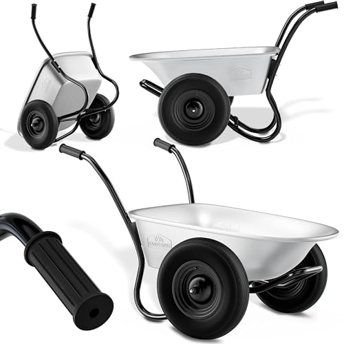 GARDEBRUK Schubkarre 2 Rad 150kg 100L Stahlfelge 2 Luftreifen Autoventil Gleitlager