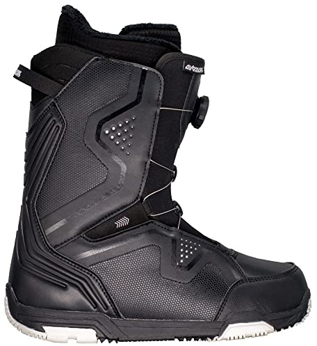 Airtracks Herren Snowboard Boots Strong Atop Speed Lacing Schwarz | ATOP Drehverschluss, thermoformbarer Innenschuh, Gel-Dämpfung, Medium Flex – All Mountain Freestyle Freeride