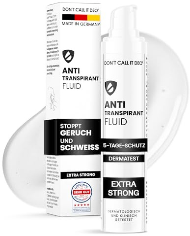 DON'T CALL IT DEO Antitranspirant Fluid gegen starkes Schwitzen, 50 ml | Gegen starkes Schwitzen unter den Achseln, 5-Tage-Schutz gegen Schweiß und Geruch, ohne Ethanol und Duftstoffe, vegan