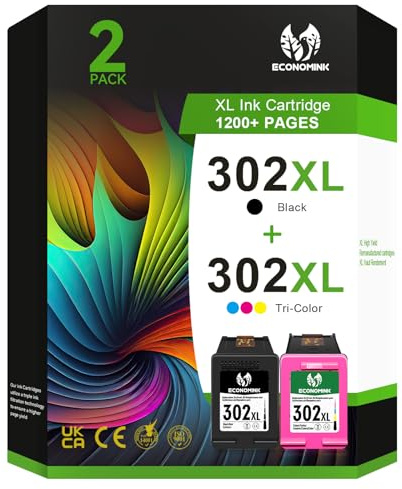 302 XL Druckerpatronen Multipack, 302 Patrone Farbe & schwarz Kompatibel für HP 302 Druckerpatronen, für OfficeJet 3831 4650 5230 3833 3830, DeskJet 3630 3636 3639 1110, Envy 4524 4527 4525