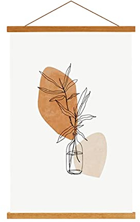 Sanauto A4 Posterleiste Posterschiene Posterleisten 21CM, Magnet Magnetische Holz Poster Aufhänger Halter Rahmen Leisten Bilder Bild Bilderleiste Bilderrahmen (21cm, Teak)