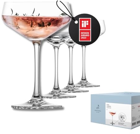 Zwiesel Glas Champagnerschale Echo (4-er Set), moderne Cocktailgläser mit besonderer Bodenplatte, spülmaschinenfeste Tritan-Kristallgläser, Made in Germany (Art.-Nr. 123384)