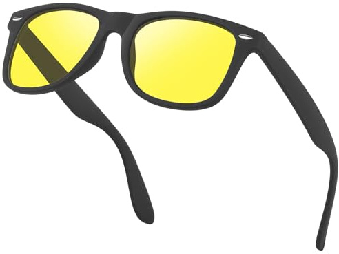 Ulknyss Nachtsichtbrille für Autofahrer - Polarisierte Nachtfahrbrille Herren Damen Sonnenbrille Gelbe Gläser filtert Licht