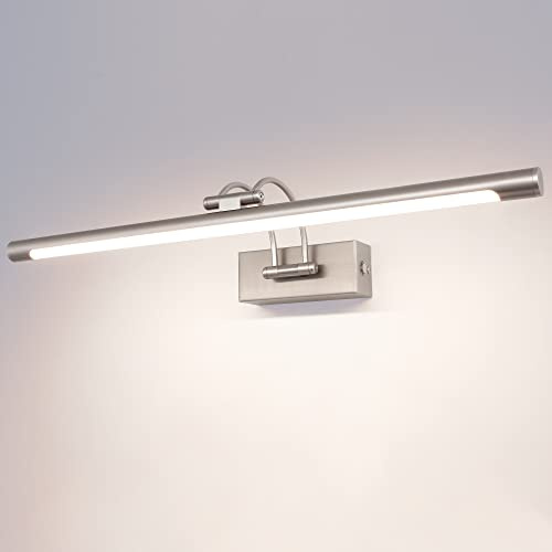 TYhogar LED Spiegelleuchte Badezimmer 12W Badlampe Wand 3 Farbtemperaturen (3000K 4500K 6000K) Stufenlos Dimmbar Bilderleuchte 60cm mit Schwenkbarem Lampenkopf Wandleuchte für Bad Spiegelschrank