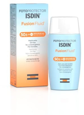 ISDIN Fotoprotector Fusion Fluid LSF 50+ - Sonnenfluid Gesicht - Mattierend, Feuchtigkeitsspendend & Anti-Aging - Für empfindliche Haut, 50ml