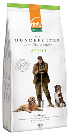 defu Hundefutter | 3 x 3 kg | Adult Bio Geflügel | Premium Bio Trockenfutter für ausgewachsene Hunde