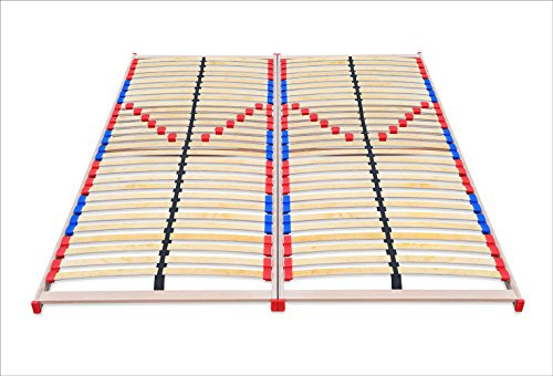 ECOFORM – Lattenrost mit Härtegradregulierung 180x200 Holz Bettrahmen + BEWEGLICH-ELASTISCHEN Duo-Kappen – Rahmen aus Holz - Ökologische Verpackung – Direkt vom Hersteller