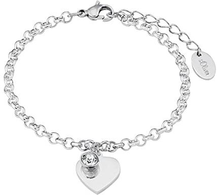 s.Oliver Damen Armkette Herz, Edelstahl