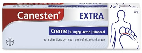 Canesten EXTRA Creme | Fußpilz und Hautpilz | Bifonazol – gegen alle relevanten Erreger | weltweite Nr. 1 bei Pilzinfektionen | schnell wirksam | 50g