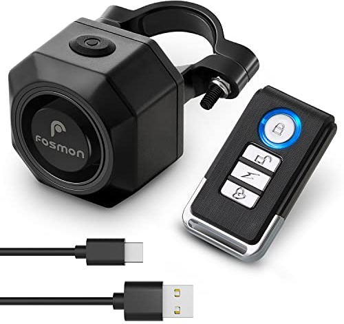 Fosmon - Fahrrad Alarmanlage Fahrradalarmanlagen mit Fernbedienung - Drahtlose - USB-C - Diebstahlschutz Anti-Diebstahl-Vibration - Scooter Roller Alarmanlage Bike Alarm