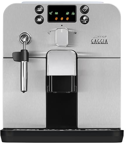 Gaggia RI9305/11 Brera – Kaffeevollautomat, für Espresso und Cappuccino, Kaffeebohnen oder gemahlen, 1400 W, Silber/Schwarz, 100 % Made in Italy