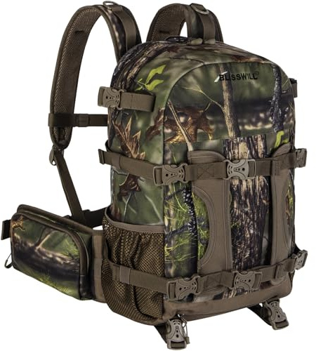 BLISSWILL Jagd-Rucksack, Jagd-Tagesrucksack mit Gewehrhalter, Jagdausrüstung, Zubehör, Geschenk für Herren, Wald-Leinwand, 20 * 12 * 6 inches, Tagesrucksäcke