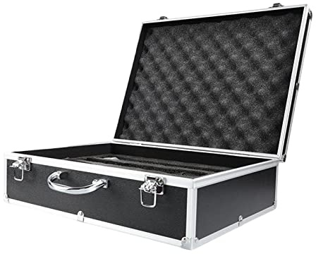 F Fityle Instrumentenbox Mikrofonkoffer Gesangsmikrofon-Hartschalenkoffer Hartschalen-Schaumstoffkoffer Alu-Mikrofonkoffer für Broadcast-Equipment