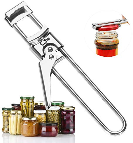 Deckelöffner,Sicherheits Dosenöffner,Edelstahl Glasöffner,Verstellbare Öffnungshilfe,Multifunktions Dosenöffner,Deckelöffner Senioren,Rutschfestes Design Flaschenöffner