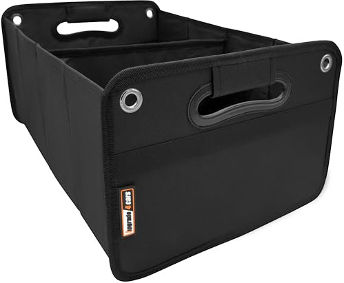 Upgrade4cars Kofferraum Organizer mit Klett Faltbox Klein Universal | Für Einkauf & Ordnung | verstärkte Wände und Bodenplatten | schmutzabweisend & pflegeleicht | angenehm im Griff