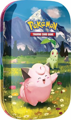 Pokémon-Sammelkartenspiel: Mini-Tin-Box Mega-Entwicklung – Erhabene Helden: Togepi und Karnimani (1 Stickerbogen, 1 Pokémon-Bildkarte und 2 Boosterpacks)