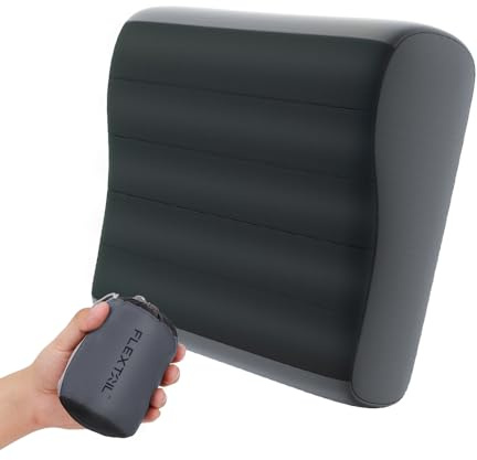 FLEXTAILGEAR Ultraleichtes Camping-Kissen Aufblasbares Kissen, Ergonomisches Nackenkissen mit komfortablem Polyester und TPU für Reisen, Wandern, Büro, Strand