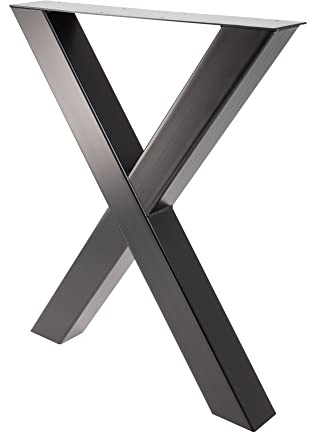 Bentatec 2 x Tischgestell in X Form schwarz Pulverbeschichtet