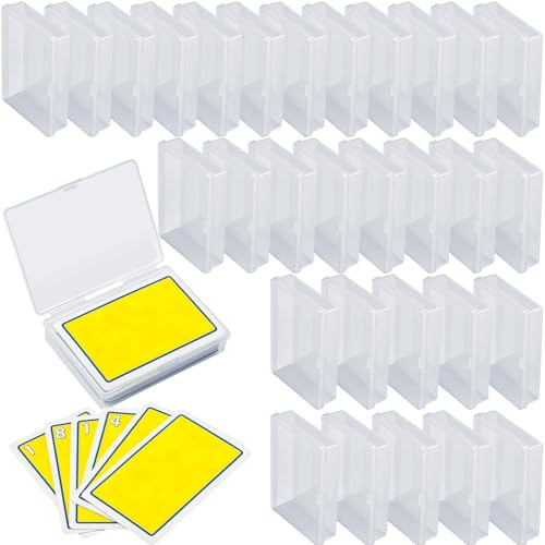 Queekay 10 Stücke Spielkarten Box Sammel Kartenhülle Karten Aufbewahrung Organisator 3,8 x 2,7 x 0,8 Zoll Durchsichtige Kartenhülle Leere Plastik Aufbewahrungsbox für Spielkarten