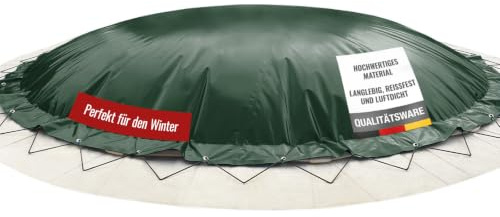 ANKO PLANEN Aufblasbare Poolplane rund AirDeluxe - 1360g/m² (2X 680 g/m²) - Poolabdeckung rund - wasserdicht & UV-beständig - Grün - Poolinnendurchmesser: 200cm