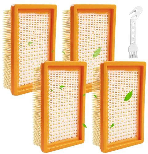 4 Stück für Kärcher Staubsauger Filter, für Kärcher WD4 WD5 WD6 MV4 MV5 MV6 Mehrzwecksauger mit 1 Bürste, Flachfaltenfilter für Staubsauger Zubehör für Karcher Nass, Mehrzwecksauger Ersatz