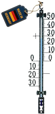 TFA Dostmann Analoges Außenthermometer, 12.5001.01, zur Temperaturmessung, deutsches Famiilienunternehmen, aus Metall, in Celsius Gradzahlen, 65x275mm, schwarz