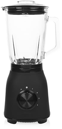 Princess Standmixer Black Steel 4 Geschwindigkeitsstufen, Impuls-Funktion, 6 Klingen, 1000 Watt, 1,5 Liter Glas Krug, Schwarz, Edelstahl 01.212092.01.001