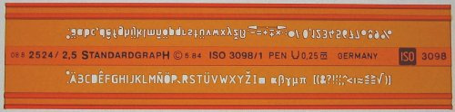 Standardgraph Germany Buchstabenschablone, Buchstaben 2,5 mm
