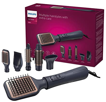 Philips AirStyler Serie 5000 – Haarstyler mit 5 Styling-Aufsätzen (Modell BHA530/00)