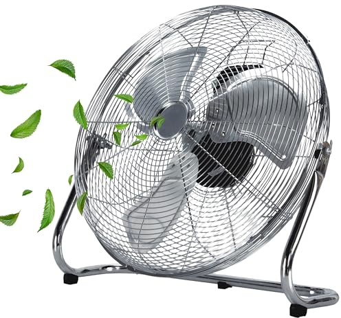 Echos Bodenventilator | Ø46 cm | 102 m³/min Luftdurchsatz | 1.250 U./min | 3 Geschwindigkeitsstufen | Power Windmaschine | Luftkühler | Standlüfter | Raumkühler | Ventilator (Vollmetall)