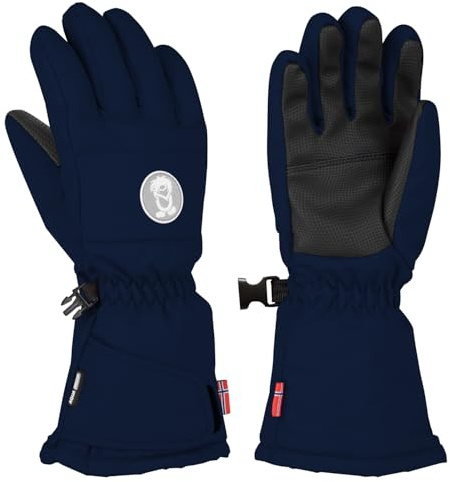 Trollkids Kids Narvik Glove | Wasserdicht, Warmes Fleece-Futter, Handgelenksbreite verstellbar, Handflächen mit Grip-Besätzen, Verbindungsclip